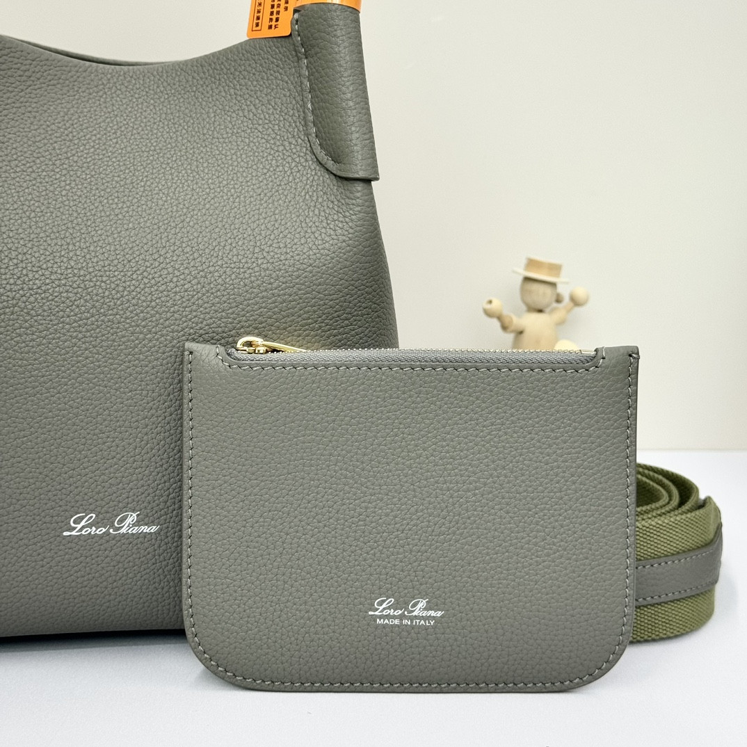 Loro Piana Small Bale Bag Grained Calfskin 17 x 17 x 21 cm