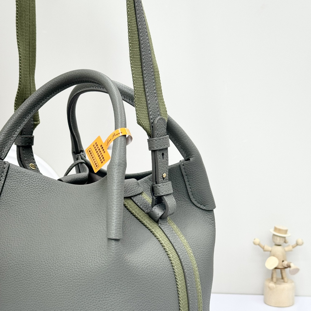 Loro Piana Small Bale Bag Grained Calfskin 17 x 17 x 21 cm