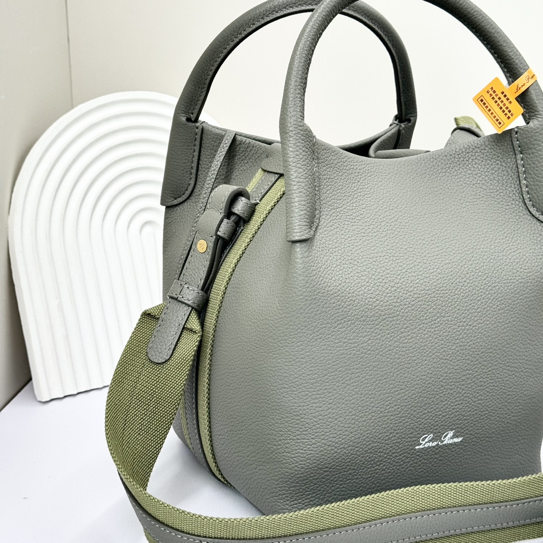 Loro Piana Small Bale Bag Grained Calfskin 17 x 17 x 21 cm