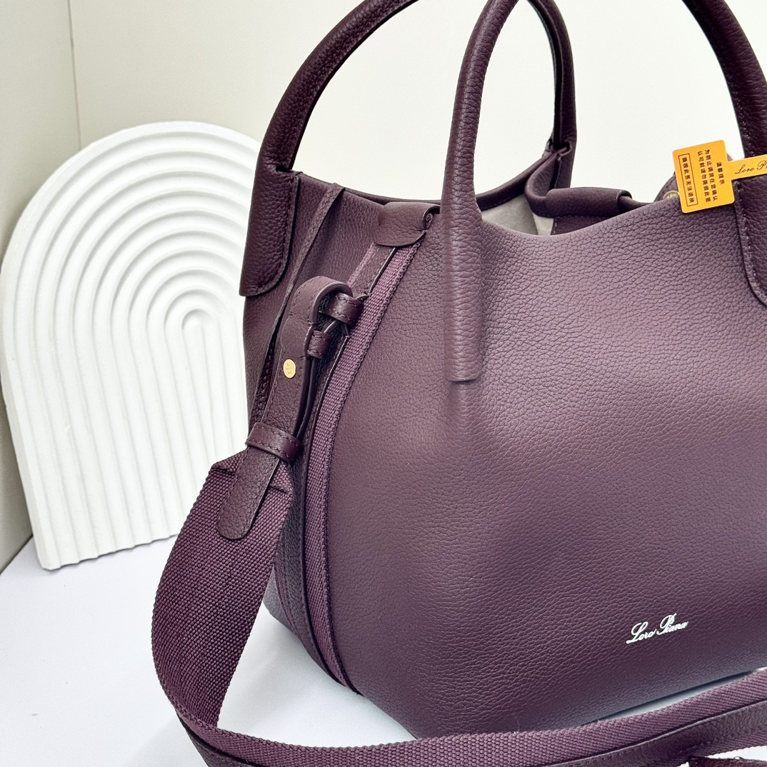 Loro Piana Small Bale Bag Grained Calfskin 17 x 17 x 21 cm