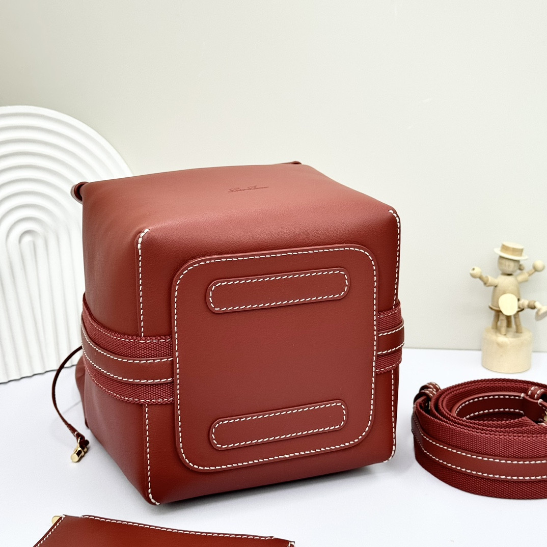 Loro Piana Small Bale Bag Calfskin 17 x 17 x 21 cm