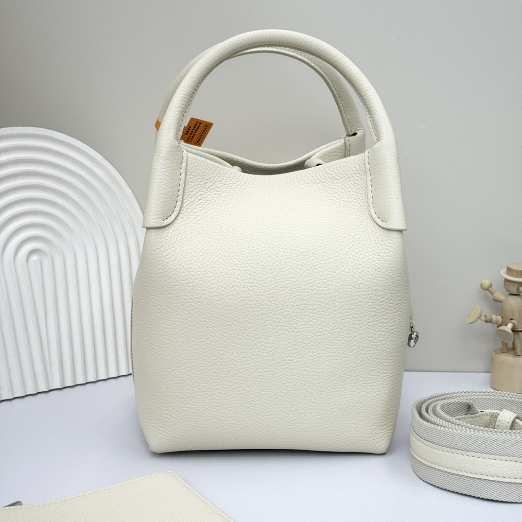 Loro Piana Small Bale Bag Grained Calfskin 17 x 17 x 21 cm