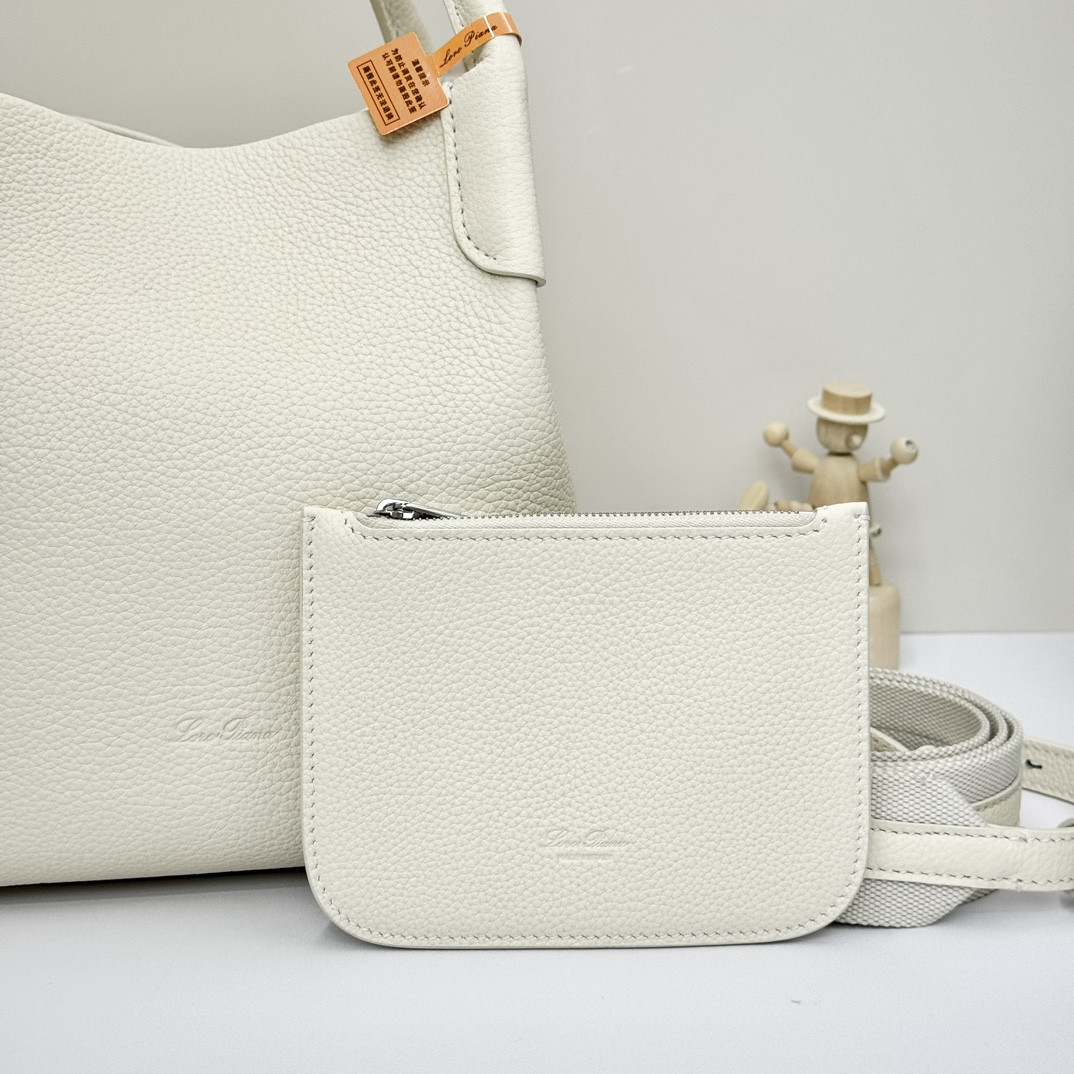 Loro Piana Small Bale Bag Grained Calfskin 17 x 17 x 21 cm