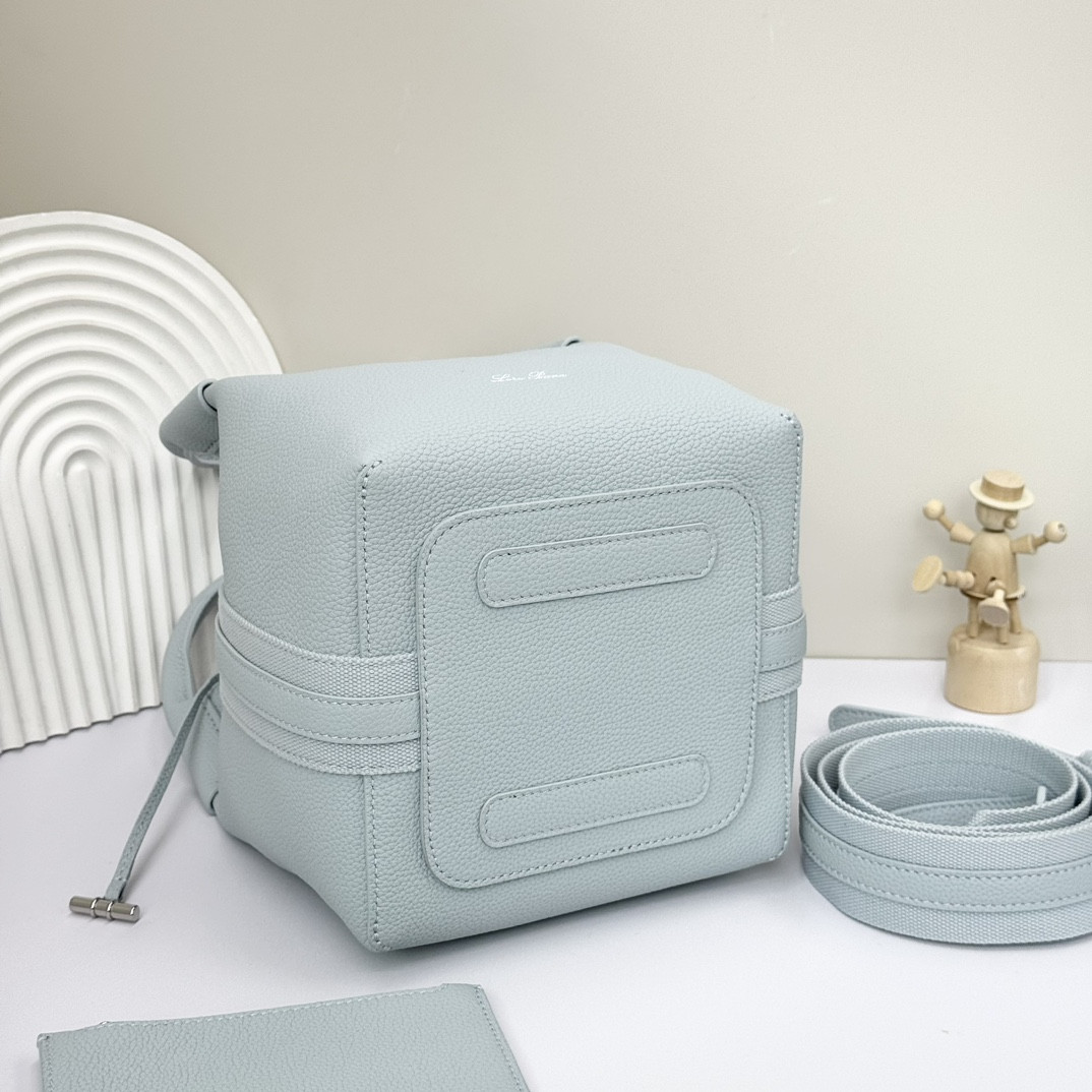 Loro Piana Small Bale Bag Grained Calfskin 17 x 17 x 21 cm