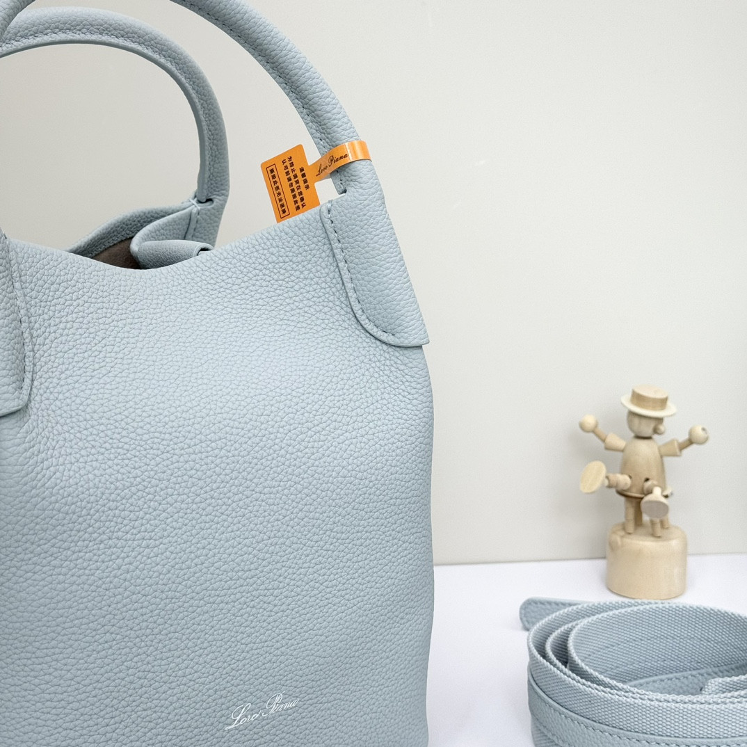 Loro Piana Small Bale Bag Grained Calfskin 17 x 17 x 21 cm