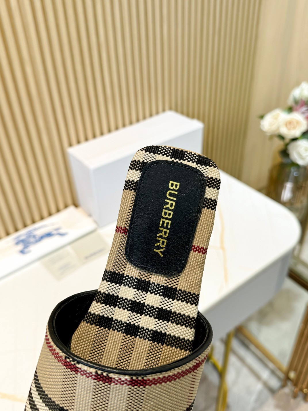 UA Burberry Check Slides