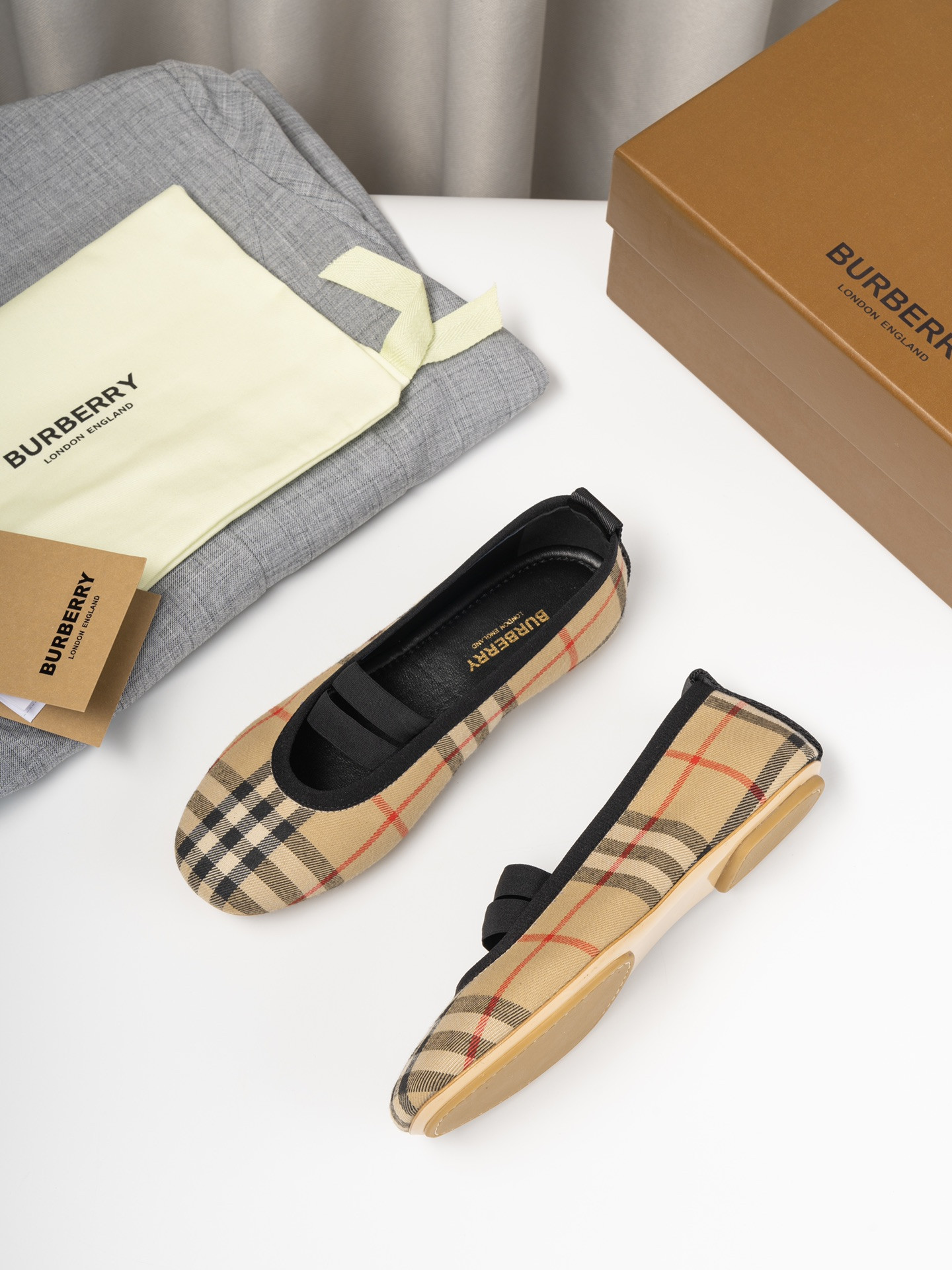 UA Burberry Check Mary Jane Flats