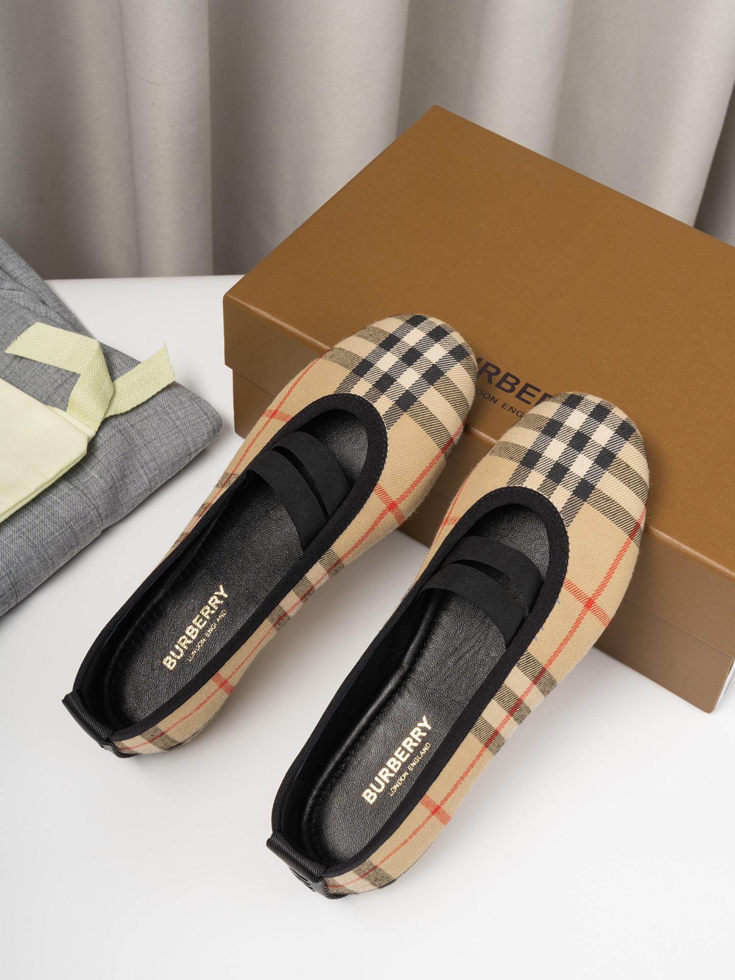 UA Burberry Check Mary Jane Flats