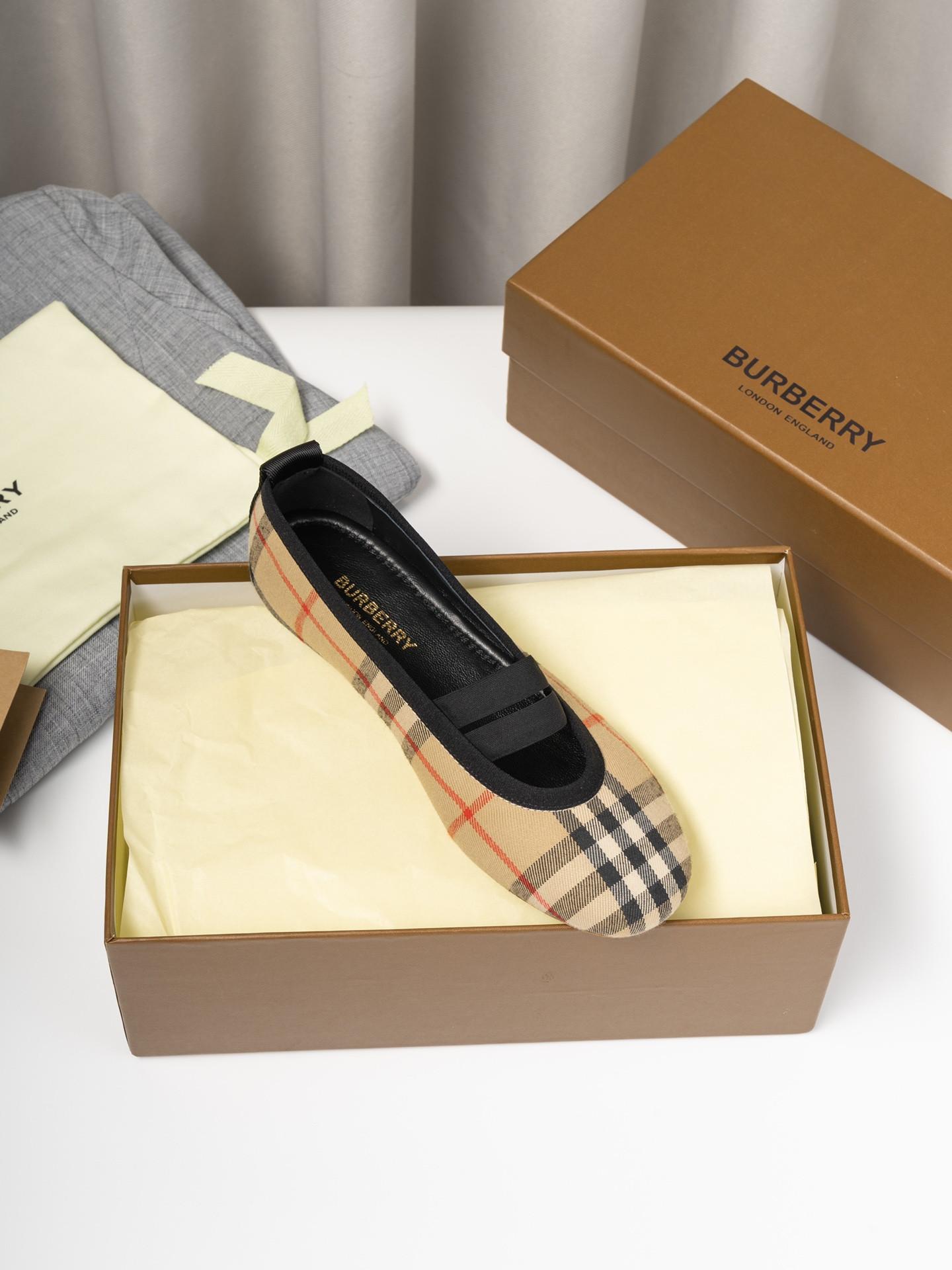 UA Burberry Check Mary Jane Flats