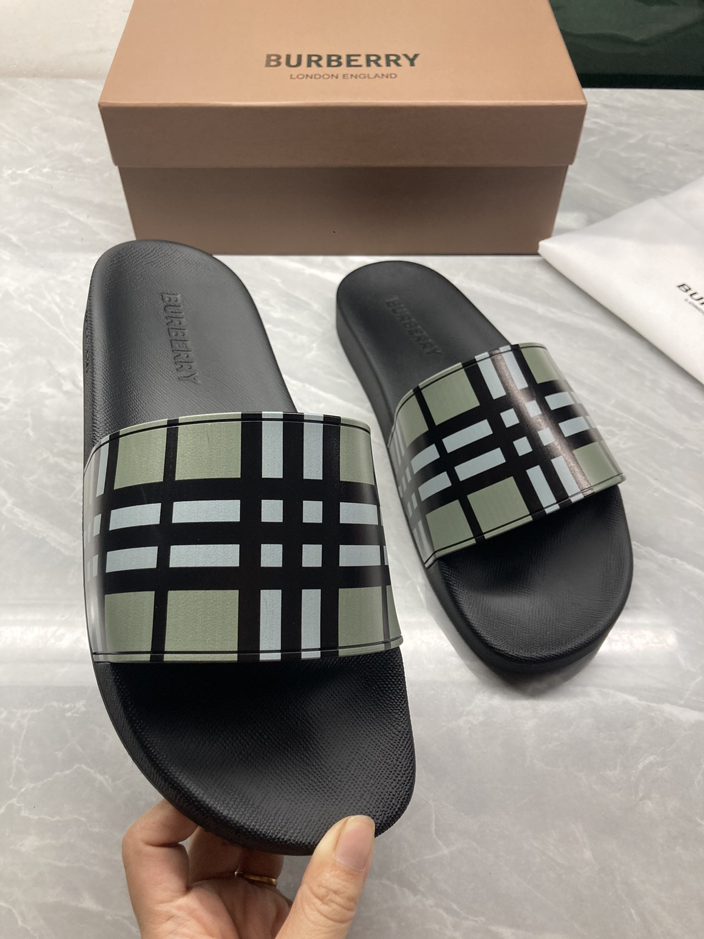 Burberry Check Slides