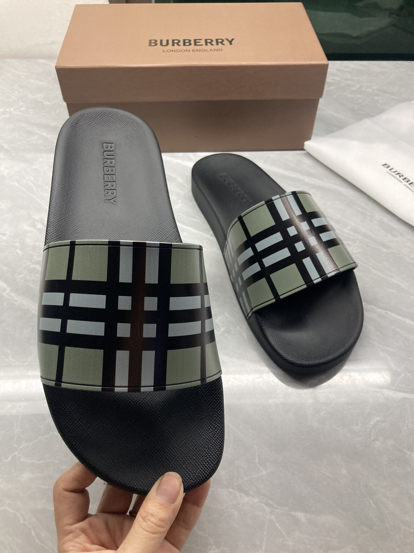 Burberry Check Slides