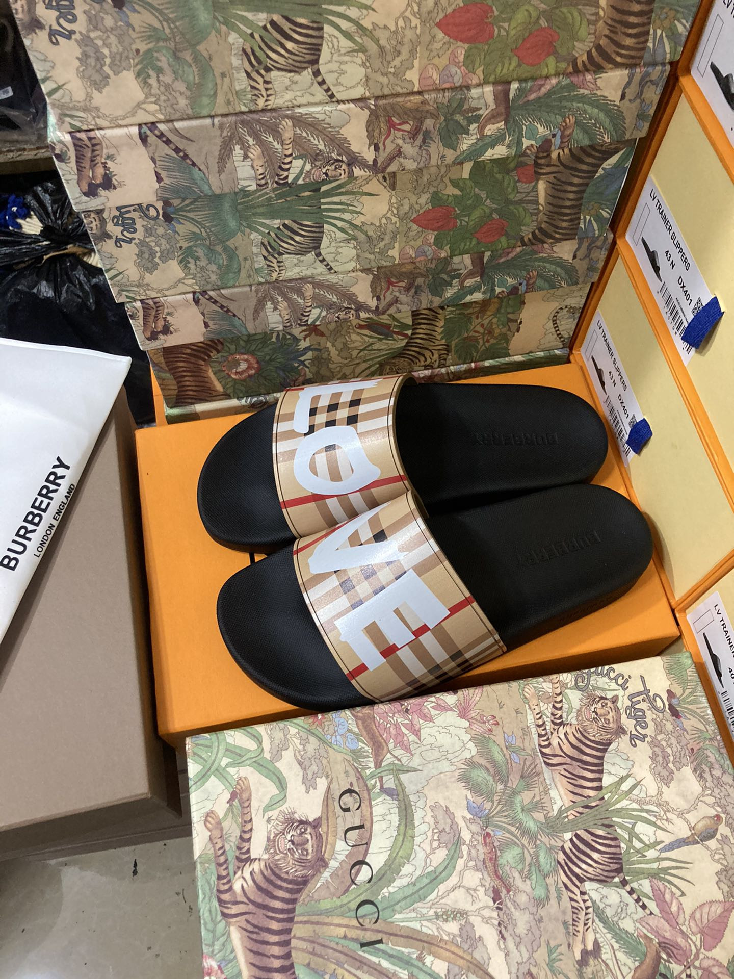 Burberry Check Slides