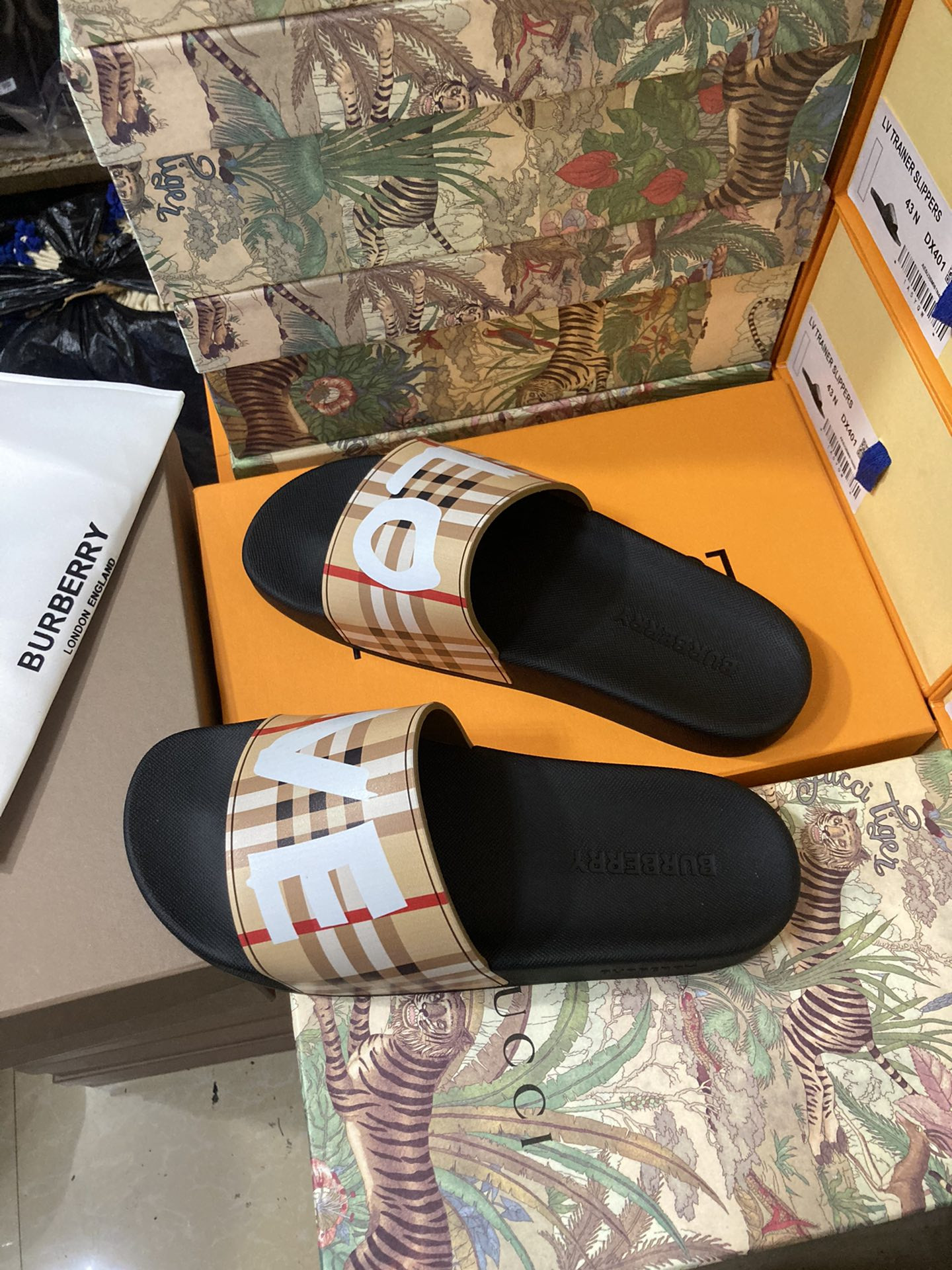 Burberry Check Slides