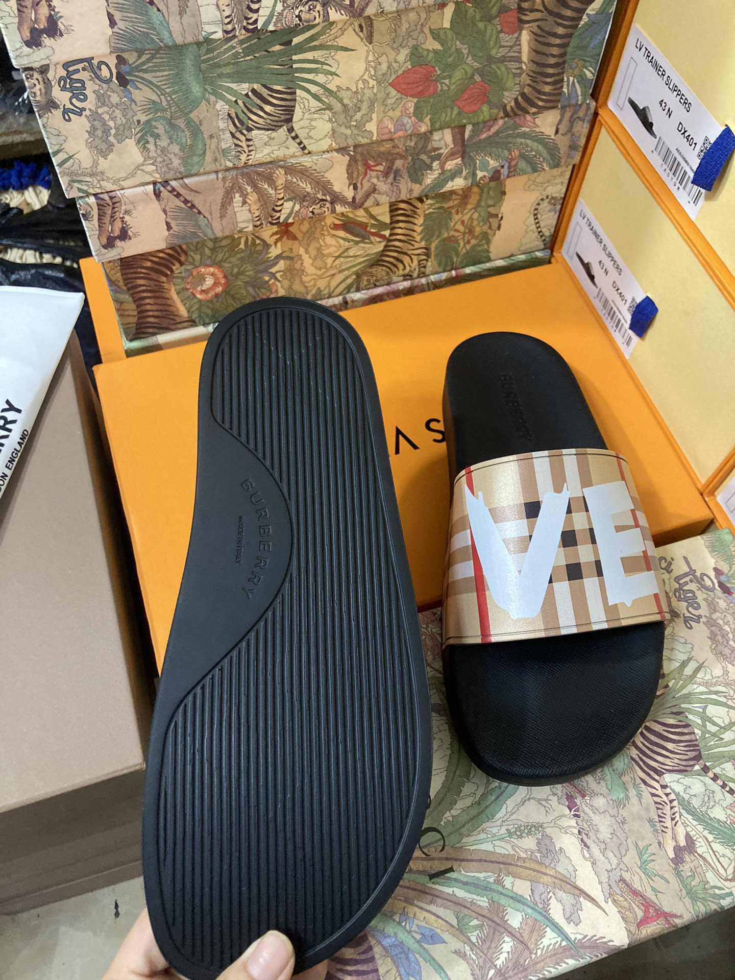 Burberry Check Slides