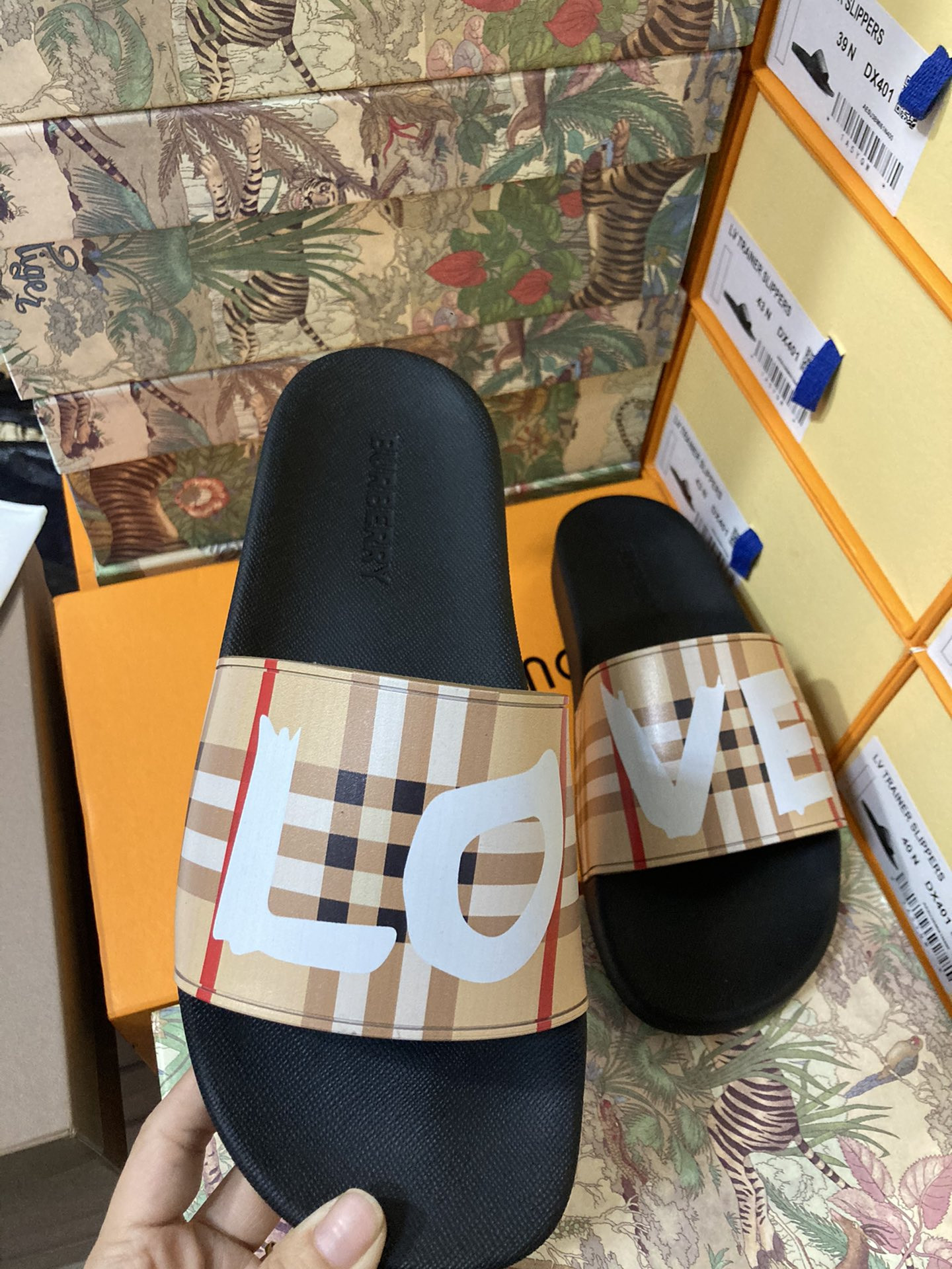 Burberry Check Slides