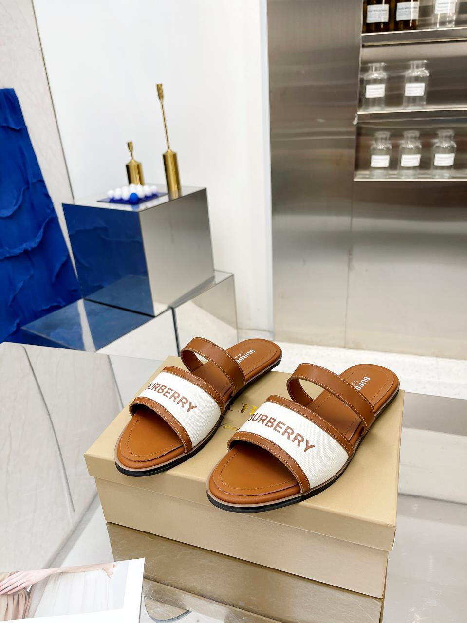 UA Burberry Slides