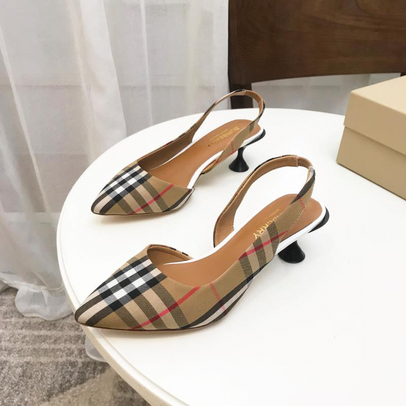 UA Burberry Check Slingback Pumps