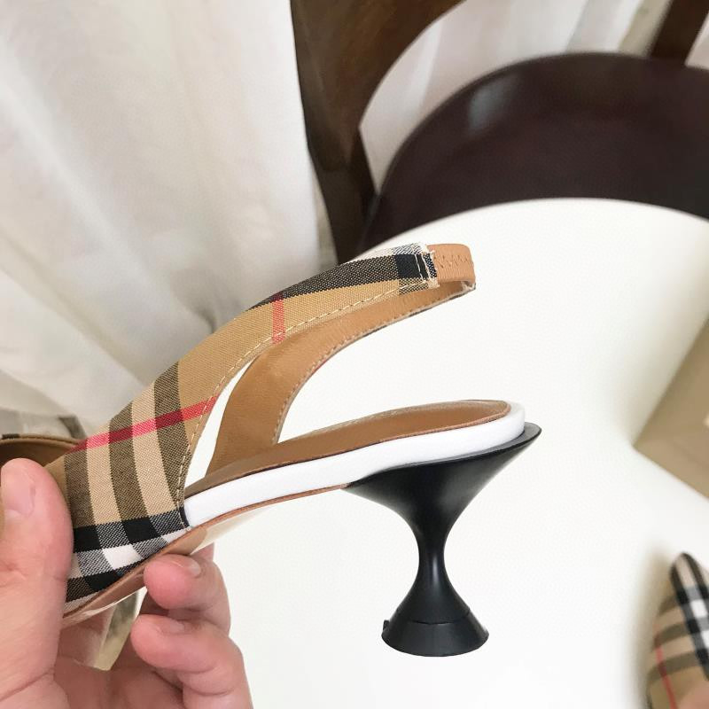 UA Burberry Check Slingback Pumps