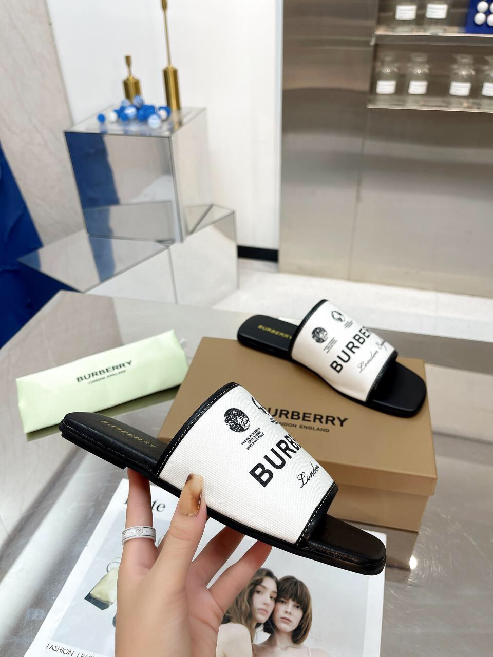 UA Burberry Slides