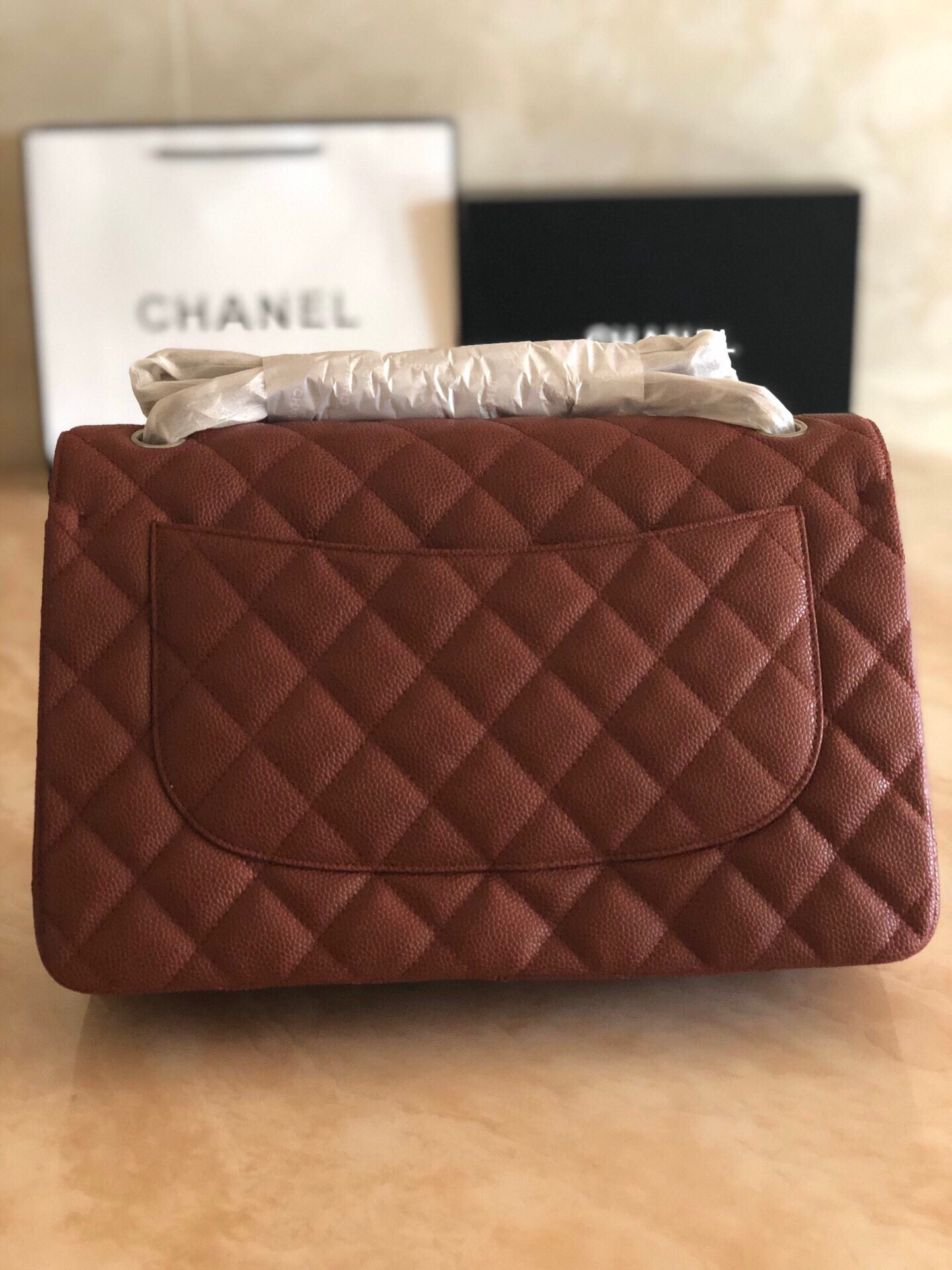 Chanel Classic Flap Jumbo 30cm CF Silver Hardware 7.6 × 11.7 × 3.9 in
