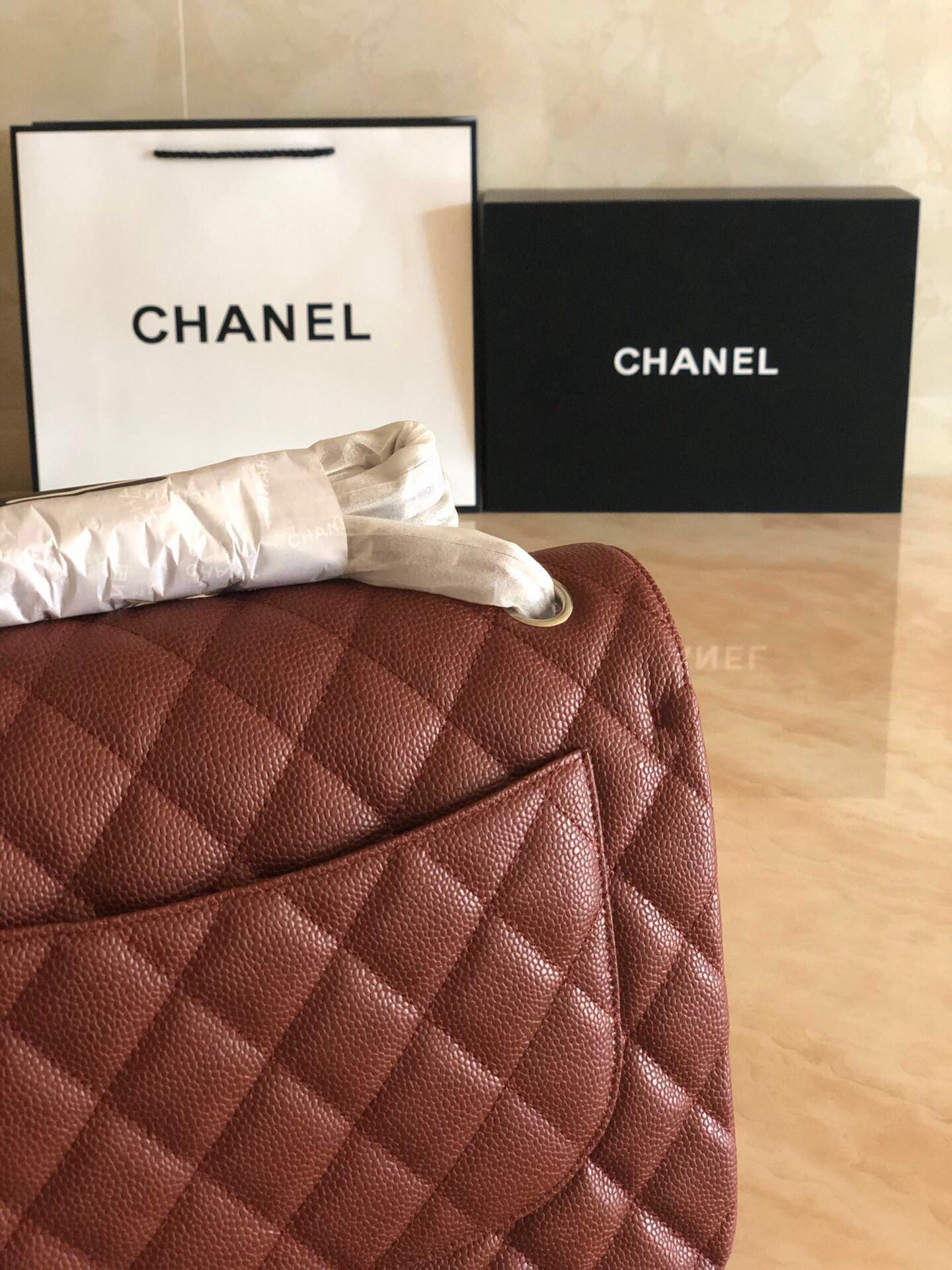 Chanel Classic Flap Jumbo 30cm CF Silver Hardware 7.6 × 11.7 × 3.9 in
