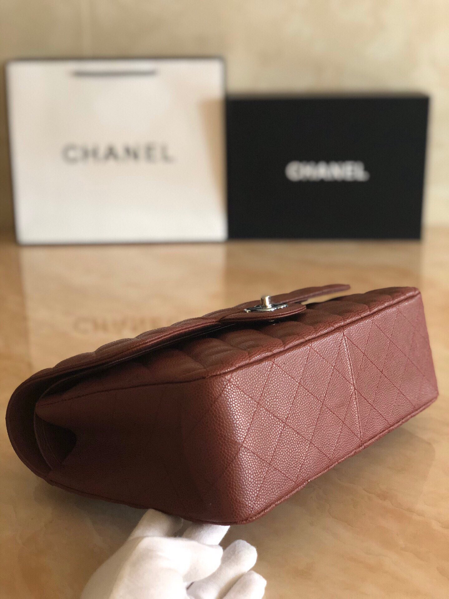 Chanel Classic Flap Jumbo 30cm CF Silver Hardware 7.6 × 11.7 × 3.9 in