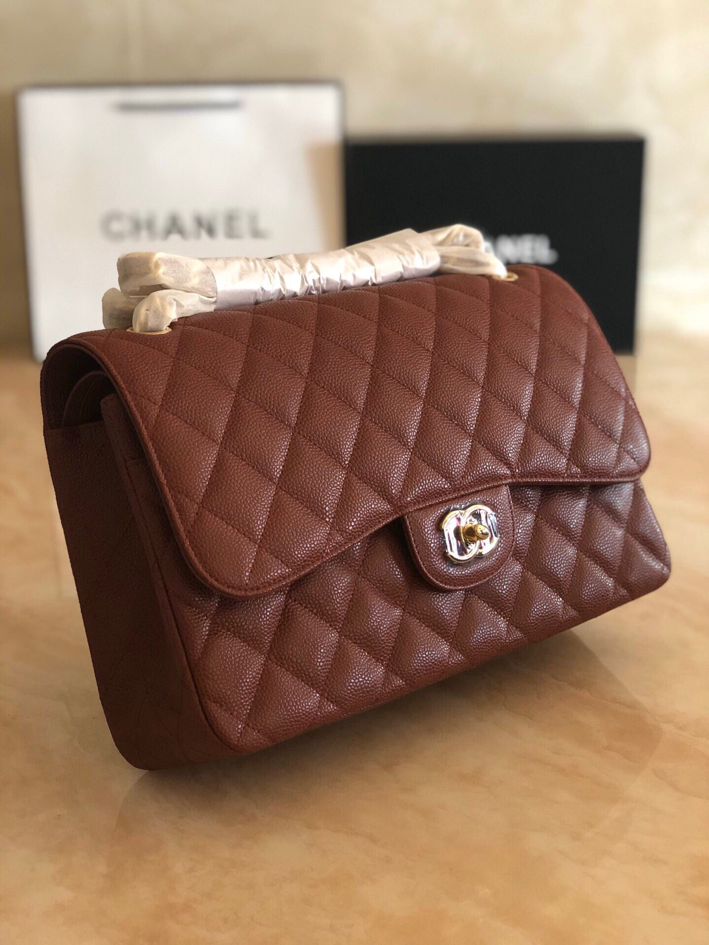 Chanel Classic Flap Jumbo 30cm CF Gold Hardware 7.6 × 11.7 × 3.9 in