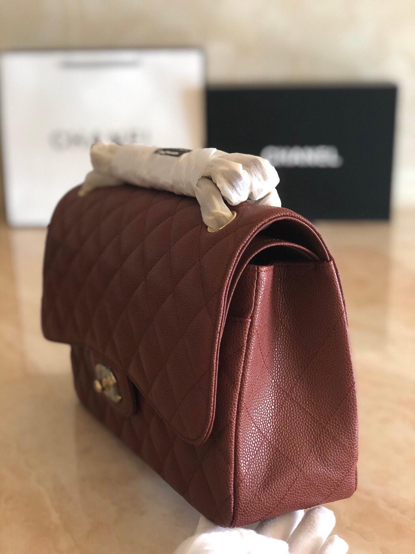 Chanel Classic Flap Jumbo 30cm CF Gold Hardware 7.6 × 11.7 × 3.9 in