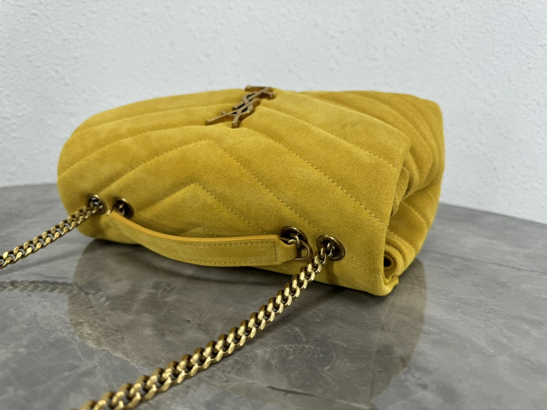 YSL LOULOU QUILTED SUEDE 23x17x9cm