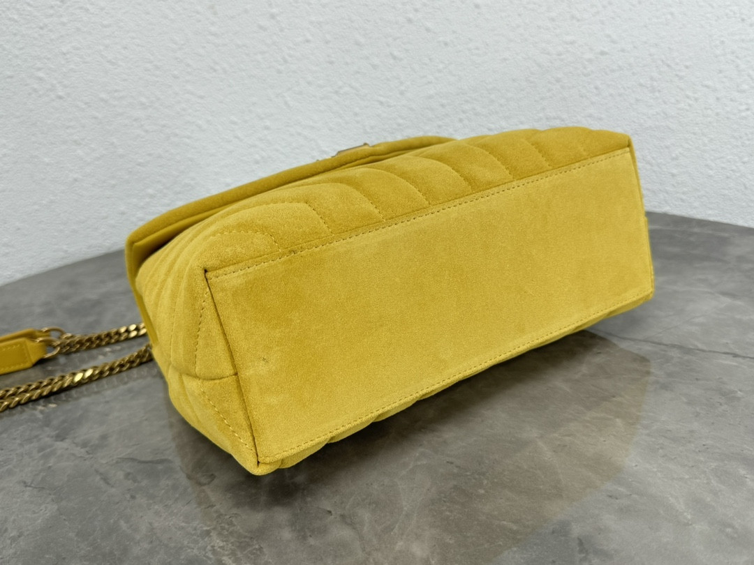 YSL LOULOU QUILTED SUEDE 23x17x9cm
