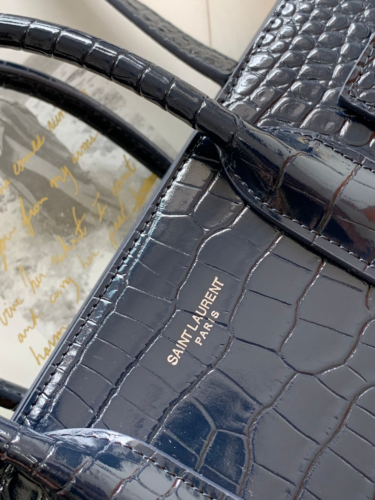 YSL SAC DE JOUR IN EMBOSSED CROCODILE LEATHER - baby 26x13.5x12.5cm