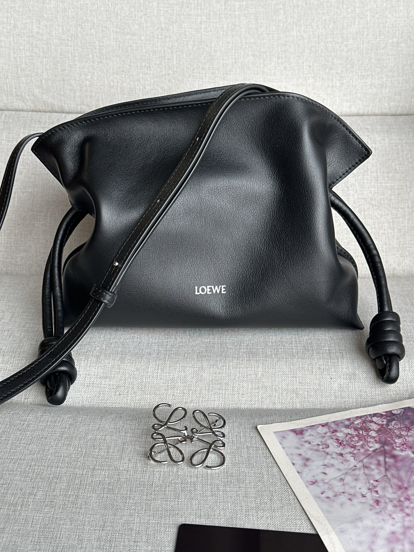 LOEWE Mini Flamenco clutch in nappa calfskin 23.9x9x18cm