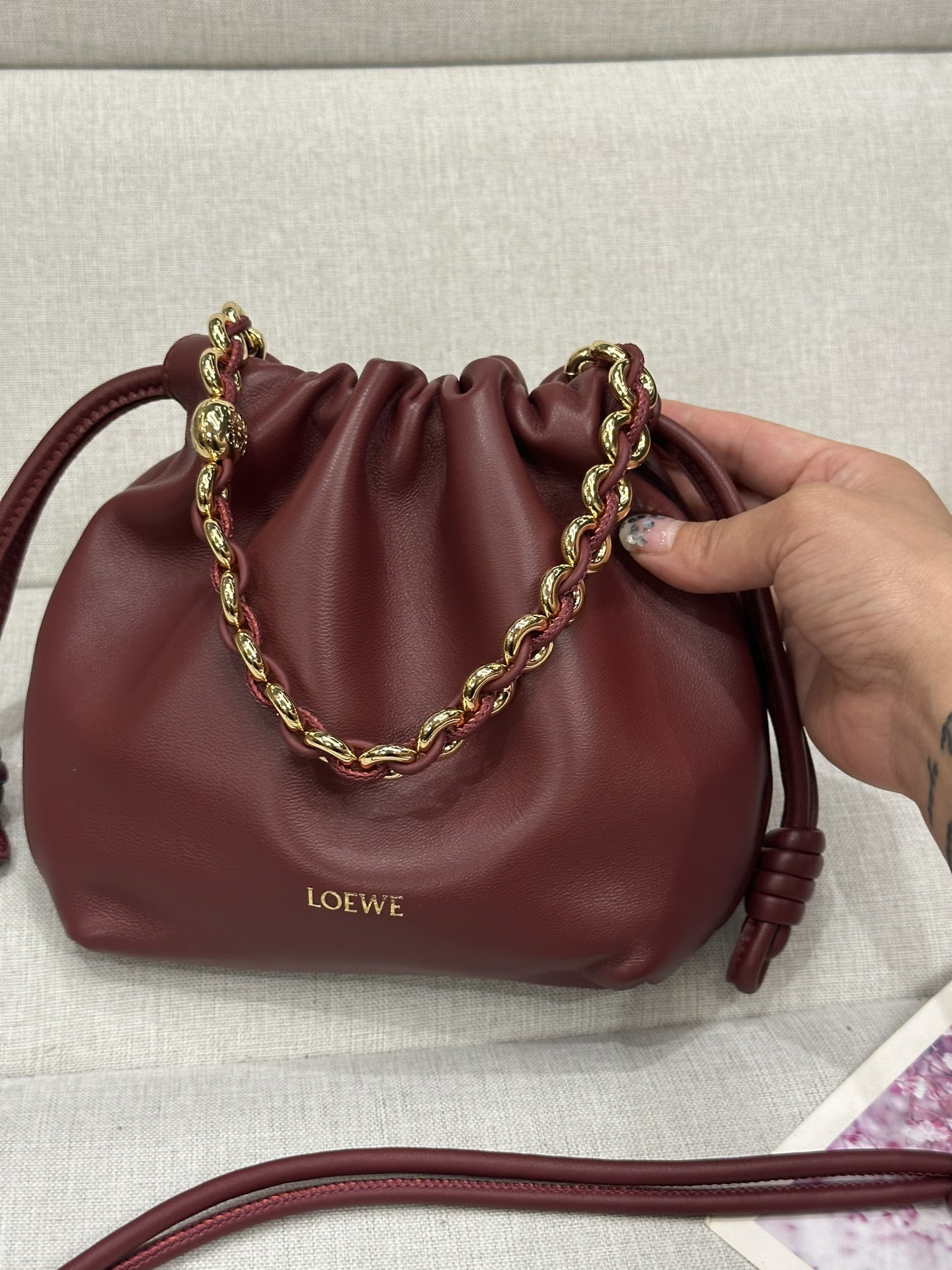 LOEWE Mini Flamenco Purse bag in mellow nappa lambskin 23x17x5.5cm
