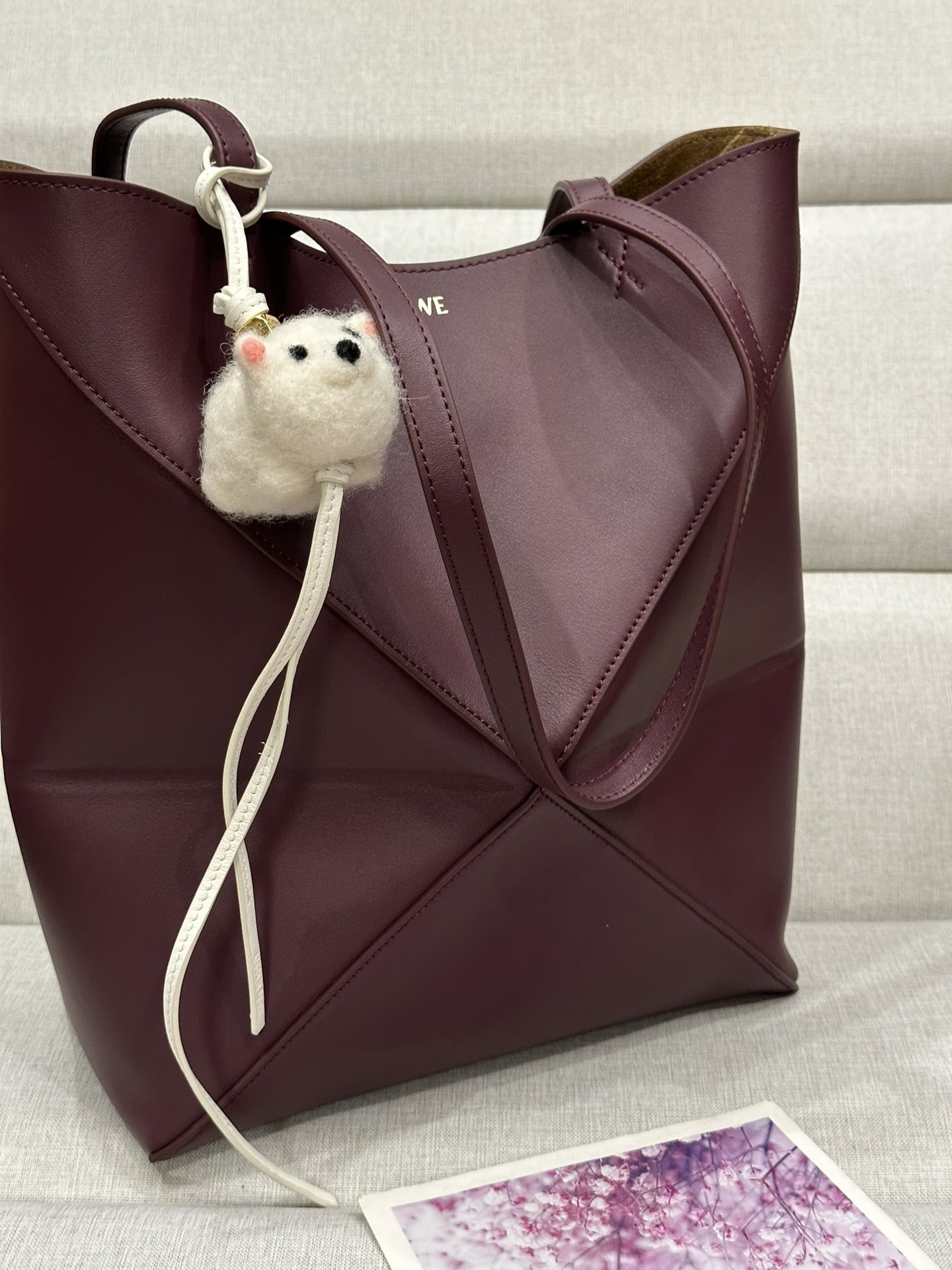 LOEWE Medium Puzzle Fold tote in shiny calfskin 25.5x14.5x31.5cm