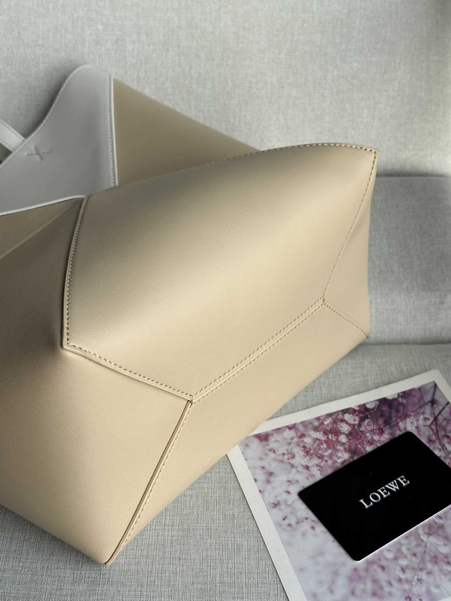 LOEWE Medium Puzzle Fold tote in shiny calfskin 25.5x14.5x31.5cm