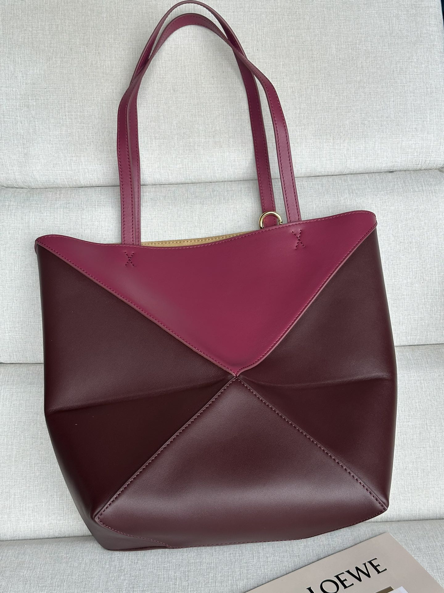 LOEWE Medium Puzzle Fold tote in shiny calfskin 25.5x14.5x31.5cm