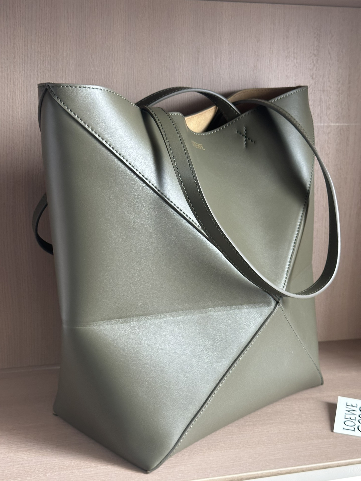 LOEWE Medium Puzzle Fold tote in shiny calfskin 25.5x14.5x31.5cm
