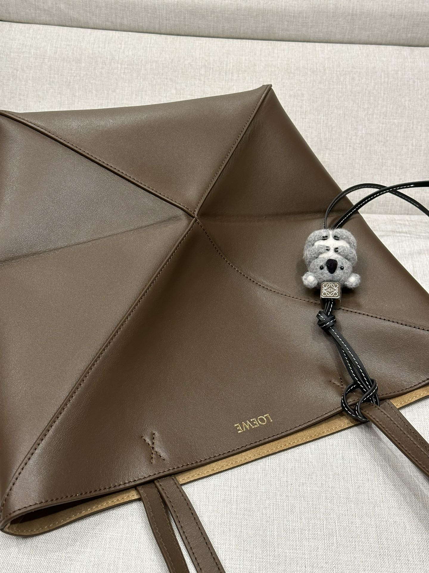 LOEWE Medium Puzzle Fold tote in shiny calfskin 25.5x14.5x31.5cm