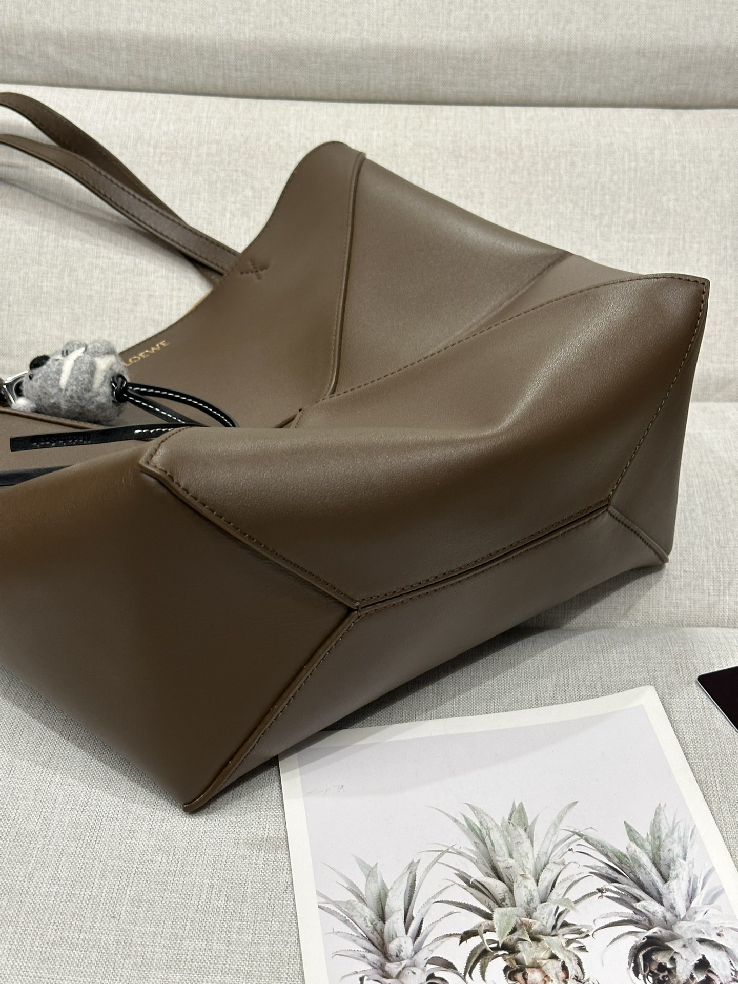 LOEWE Medium Puzzle Fold tote in shiny calfskin 25.5x14.5x31.5cm