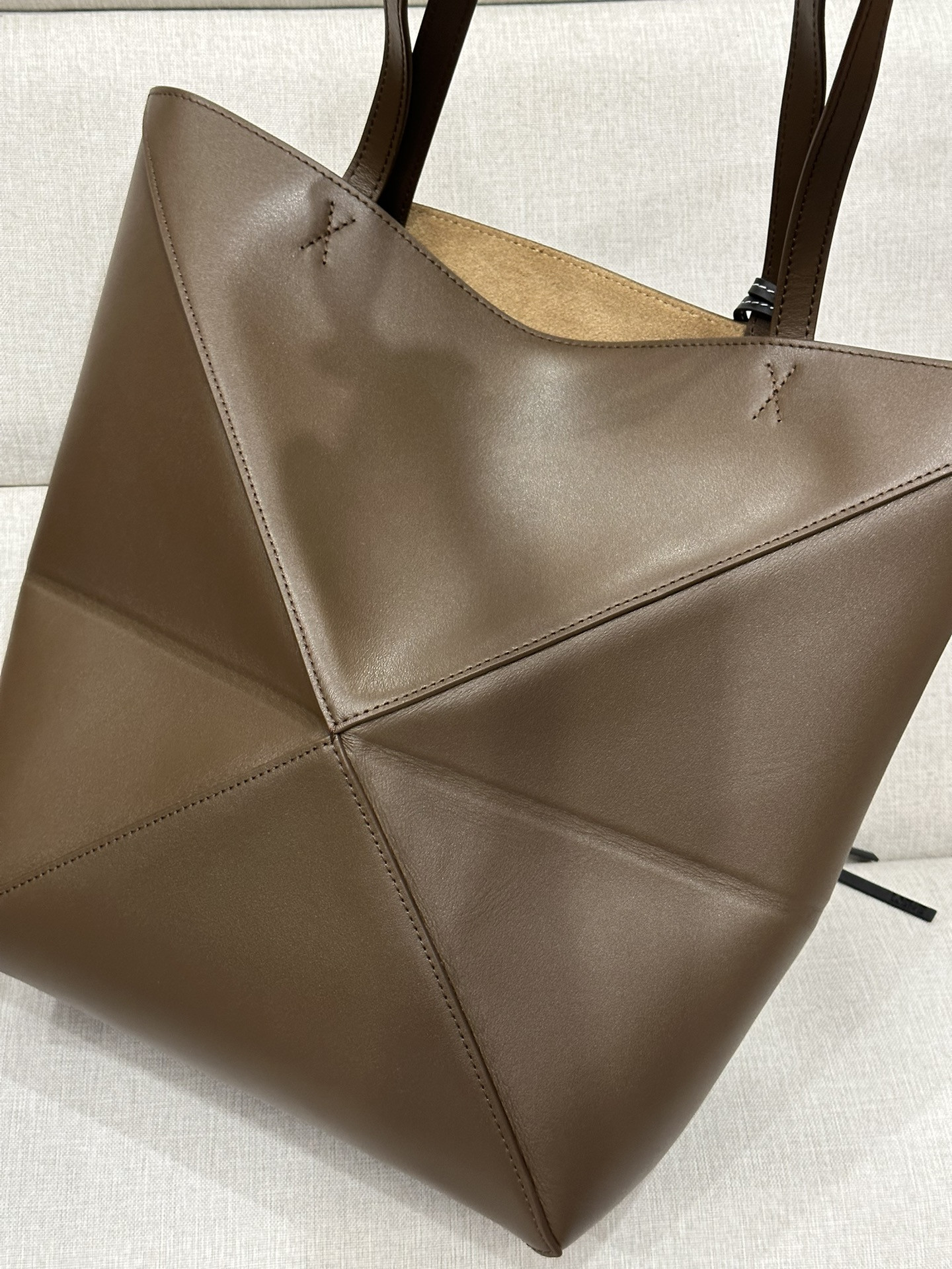 LOEWE Medium Puzzle Fold tote in shiny calfskin 25.5x14.5x31.5cm