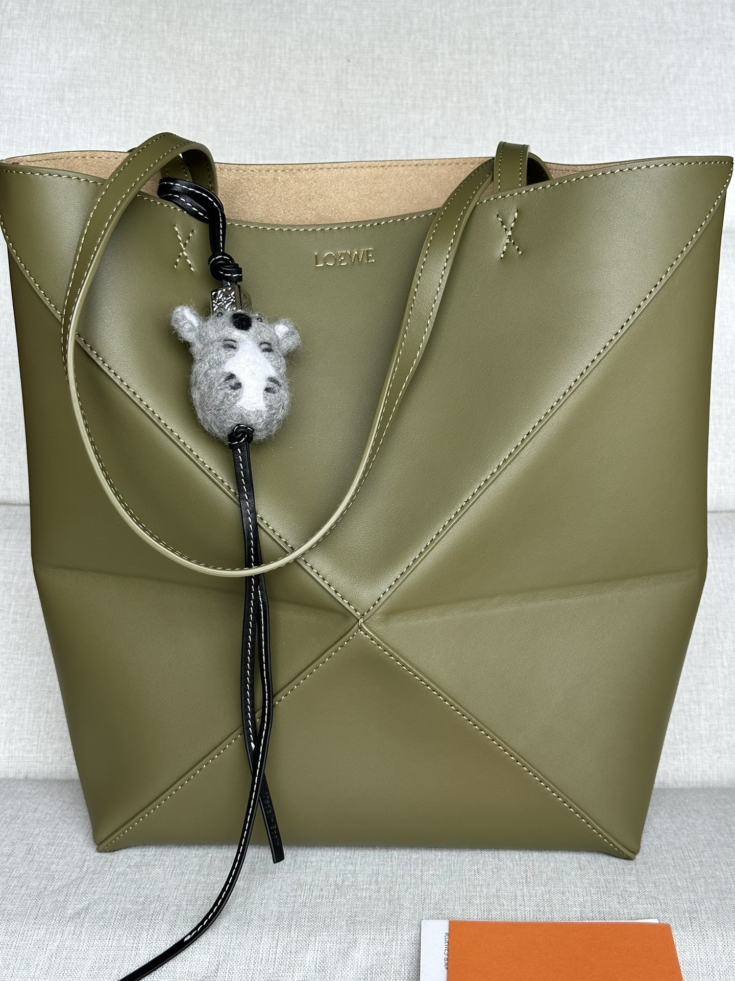 LOEWE Medium Puzzle Fold tote in shiny calfskin 25.5x14.5x31.5cm