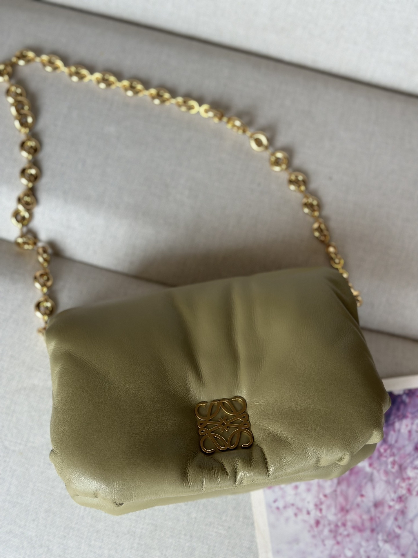 LOEWE Mini Puffer Goya bag in shiny nappa lambskin 20x13x6cm