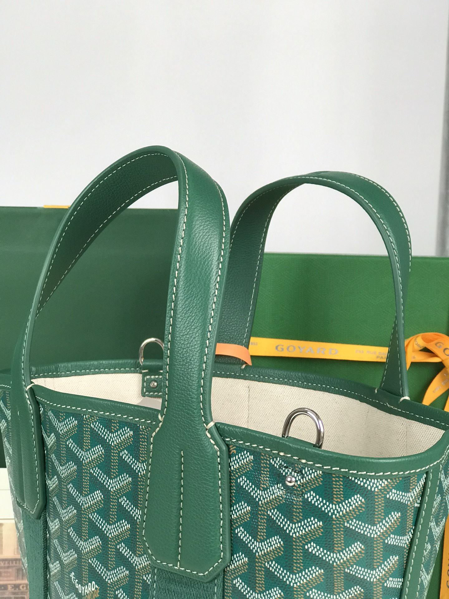 Goyard Goyardine Belharra PM Coral Tote Palladium Hardware 18x14x23cm