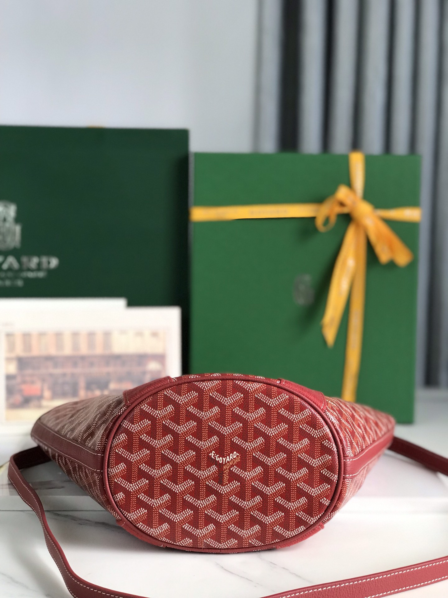 Goyard Goyardine Belharra PM Coral Tote Palladium Hardware 18x14x23cm