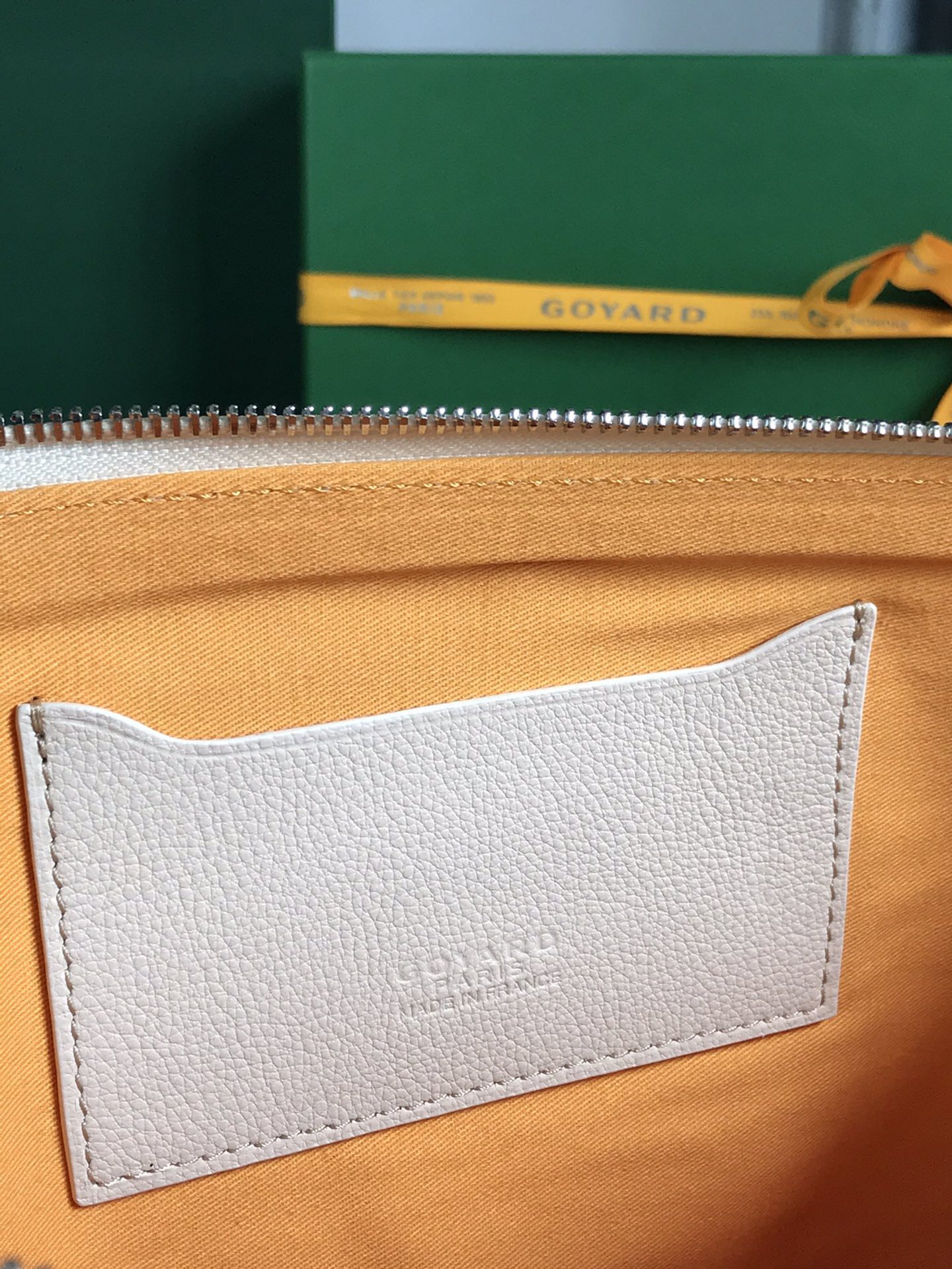 Goyard Goyardine White Senat MM Pouch Palladium Hardware 36x26x0.5cm