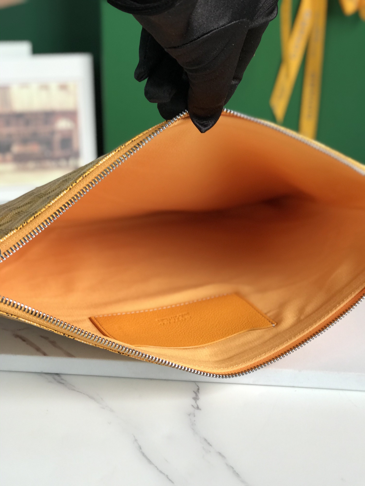 Goyard Goyardine Senat MM Pouch Palladium Hardware 36x26x0.5cm