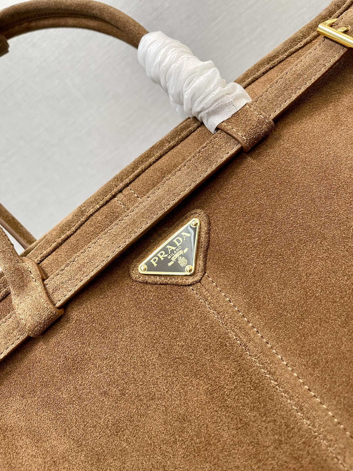 Prada Bonnie Large Suede Handbag 38x30x12 cm