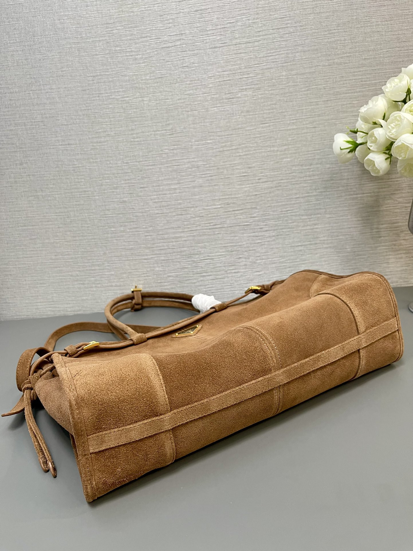 Prada Bonnie Large Suede Handbag 38x30x12 cm