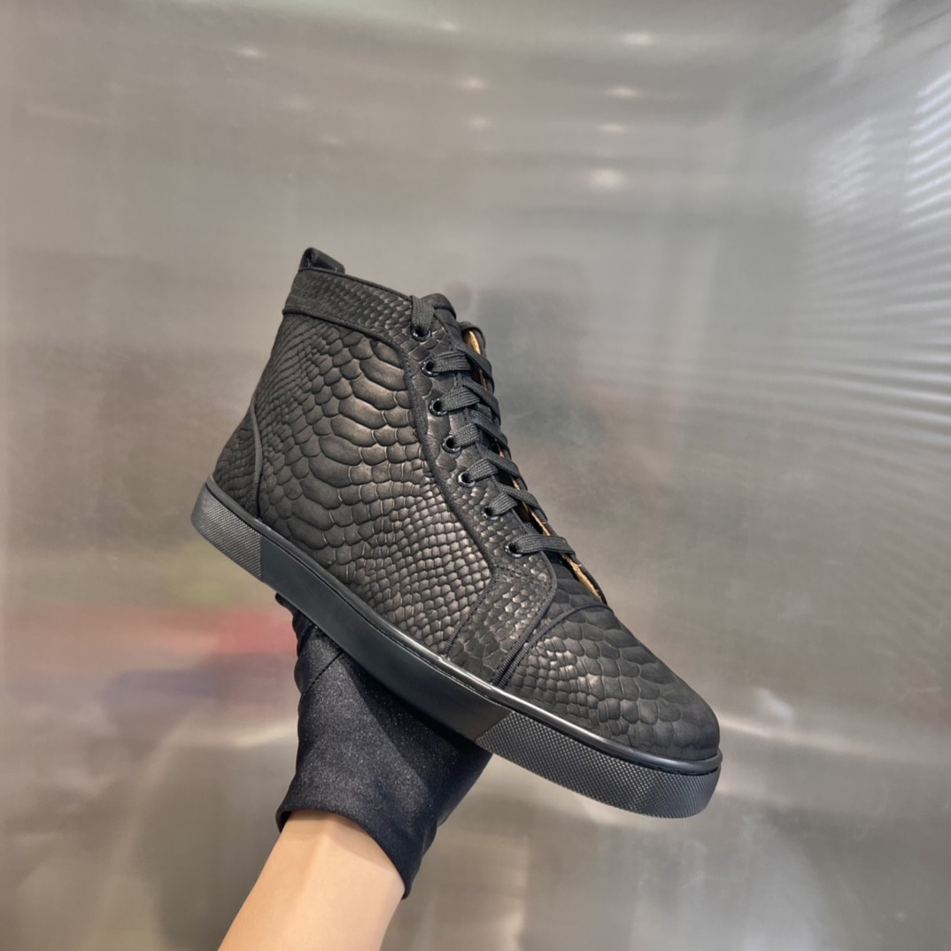UA Christian Louboutin high-top matte snake print version