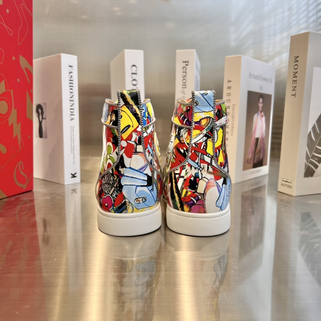 UA Christian Louboutin high-top matte snake print version